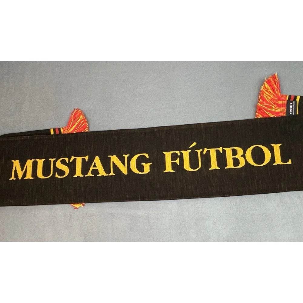 Ruffneck Scarf Mustang‎ Futbol Adult Black Yellow Long Warm Preppy Soccer Wrap